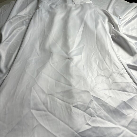 Beautiful Wedding Dress‎ Pearly White Satin Gown Buttoned Back NWT mermaid train - Picture 6 of 8